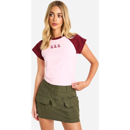 Camiseta De Raglán Y Tela Jersey Estampada - boohoo - Modalova