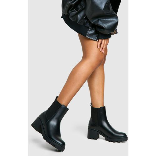 Botas Tobilleras Con Tacón Y Detalle Elástico - boohoo - Modalova