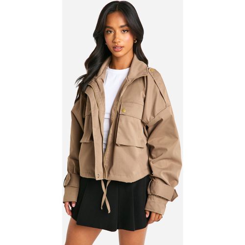 Chaqueta Harrington Petite, Beige - boohoo - Modalova