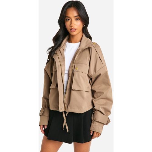 Giacca Harrington Petite, Beige - boohoo - Modalova