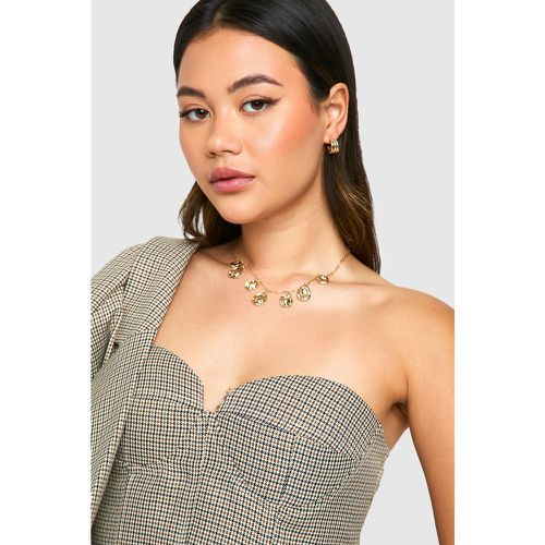 Collana con pendente a disco martellato - boohoo - Modalova