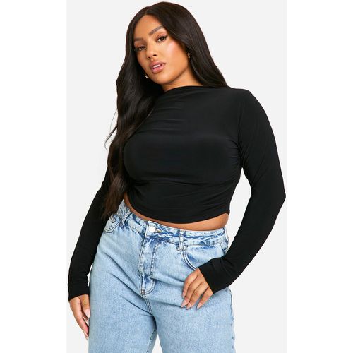 Plus Ruched Side Seam Long Sleeve Top - boohoo - Modalova