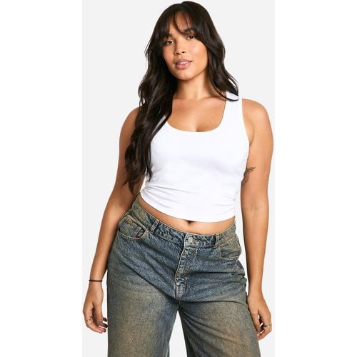 Canotta lunga Plus Size in cotone con spalline ampie - boohoo - Modalova