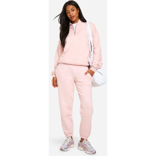 Tuta sportiva Tall con zip corta e cuciture - boohoo - Modalova