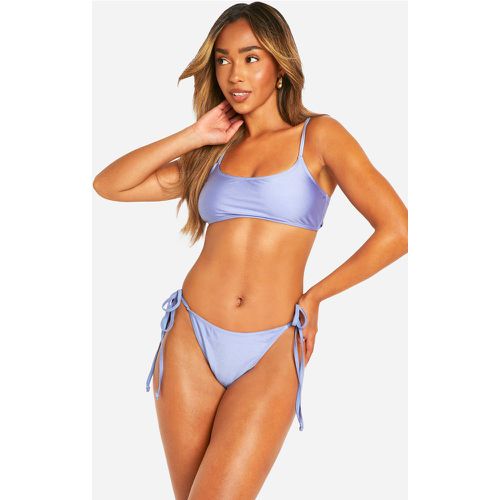 Slip bikini Mix & Match extra lucido con laccetti laterali - boohoo - Modalova