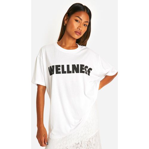 Camiseta Oversize Con Estampado De Eslogan Wellness - boohoo - Modalova