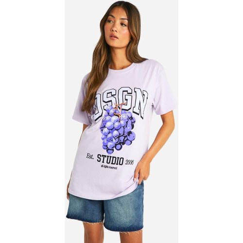 T-shirt oversize Dsgn Studio Grape stile Varsity - boohoo - Modalova