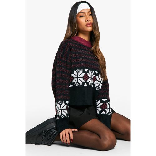 Maglione Premium in maglia con motivi Fairisle a contrasto - boohoo - Modalova