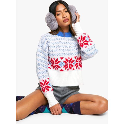 Maglione Premium in maglia con motivi Fairisle a contrasto - boohoo - Modalova