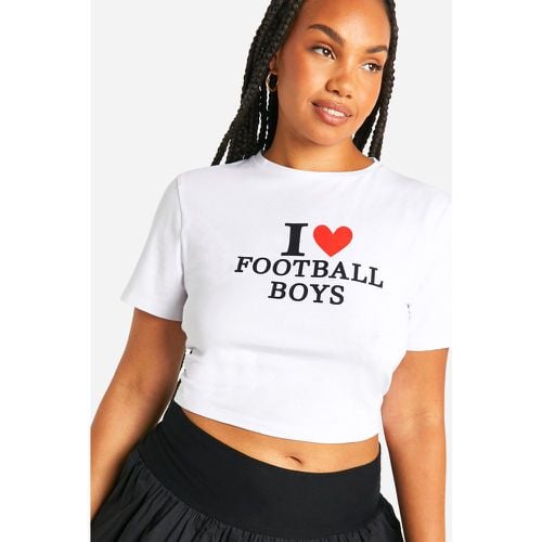 T-shirt Plus Size da bambino con scritta I Love Football Boys - boohoo - Modalova