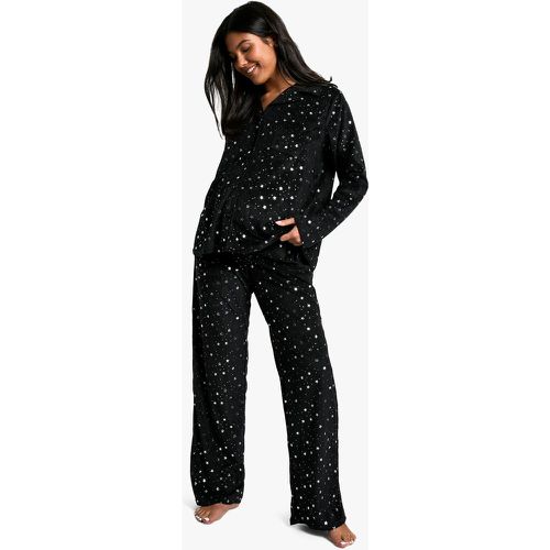 Set pigiama Premaman in fleece con stelle metallizzate - boohoo - Modalova