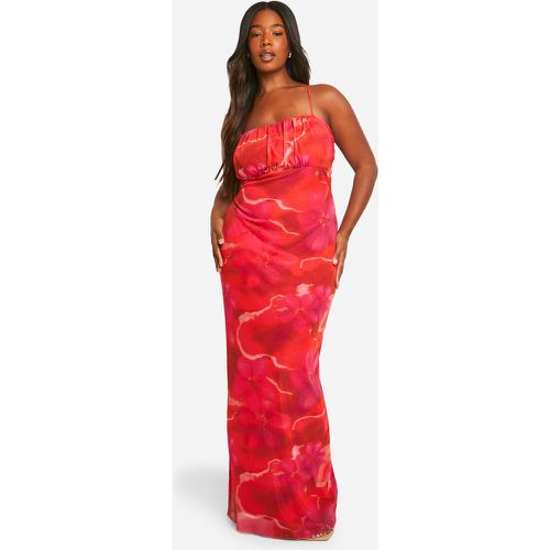 Vestito maxi Plus Size a fiori astratti con spalline - boohoo - Modalova