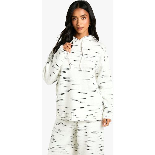 Sudadera Petite Oversize De Punto Suave Jaspeada Con Capucha - boohoo - Modalova