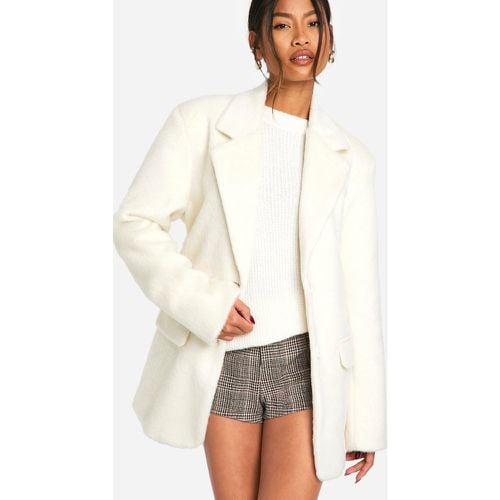 Cappotto effetto lana con cintura - boohoo - Modalova