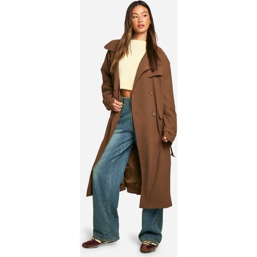 Gabardina Tall Con Cinturón, Brown - boohoo - Modalova