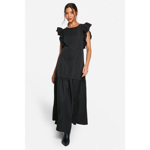 Vestito grembiule longuette con volant sulle maniche - boohoo - Modalova