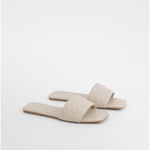 Quilted Front Sandals, Beige - boohoo - Modalova