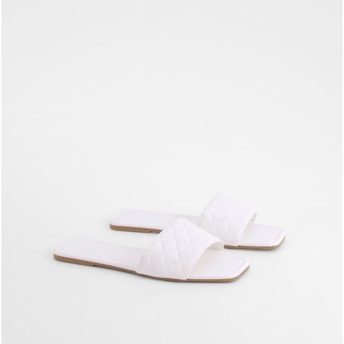 Quilted Front Sandals, Blanco - boohoo - Modalova
