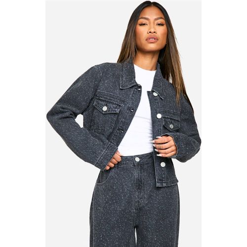 Giacca in denim con dettagli smagliati - boohoo - Modalova