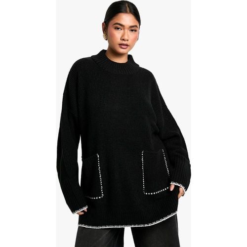 Jersey Oversize Con Ribete En Contraste - boohoo - Modalova