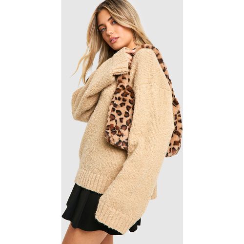 Bolso De Hombro De Pelo Sintético Con Estampado De Leopardo - boohoo - Modalova