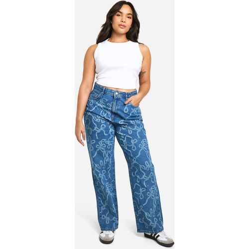 Jeans Plus Size leopardati con fiocco al laser - boohoo - Modalova