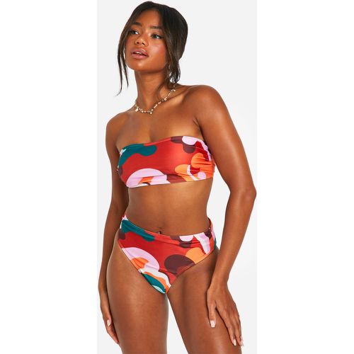 Braguita De Biquini De Tiro Alto Con Estampado Abstracto - Pieza Intercambiable - boohoo - Modalova