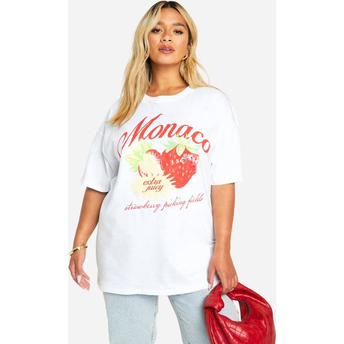 Camiseta Plus Con Estampado De Mónaco Y Fresas - boohoo - Modalova