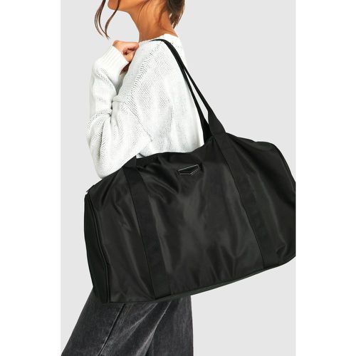 Bolso De Viaje De Nailon, Negro - boohoo - Modalova