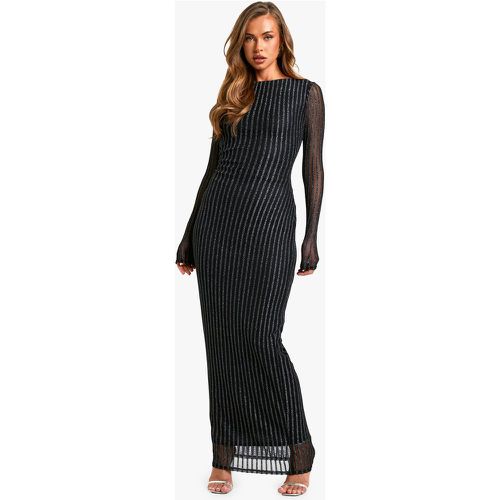 Vestito maxi a coste metallizzate con scollo a barchetta - boohoo - Modalova