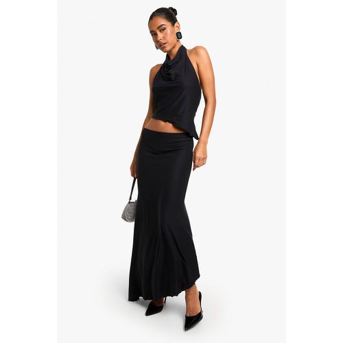 Falda Maxi Súper Suave Con Filo Ondulado - boohoo - Modalova