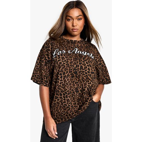 Camiseta Plus Oversize Con Estampado De Leopardo - boohoo - Modalova