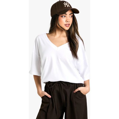 Camiseta Oversize Con Escote De Pico - boohoo - Modalova