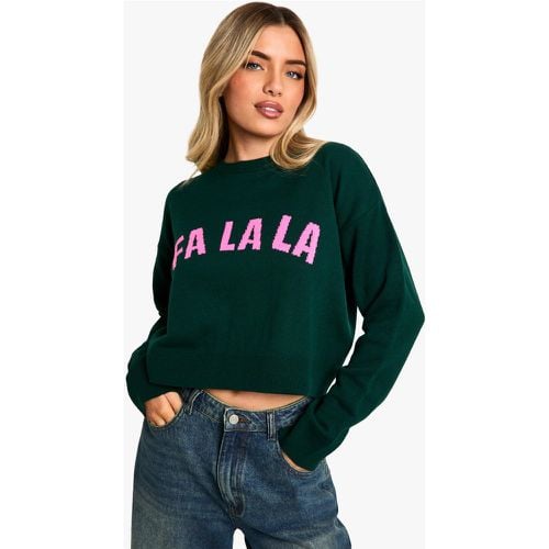 FA LA LA Crop Christmas Jumper - boohoo - Modalova