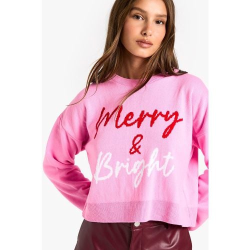 Maglione natalizio corto Merry & Bright - boohoo - Modalova