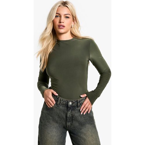 BODY CALDA A DOPPIO STRATO, Verde - boohoo - Modalova