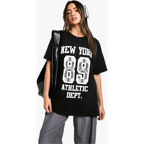 Camiseta Oversize Con Estampado De New York 89 - boohoo - Modalova