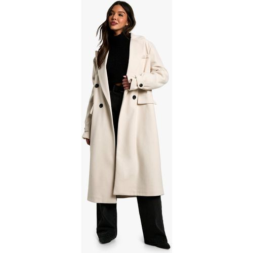 Cappotto effetto lana oversize con polsini - boohoo - Modalova