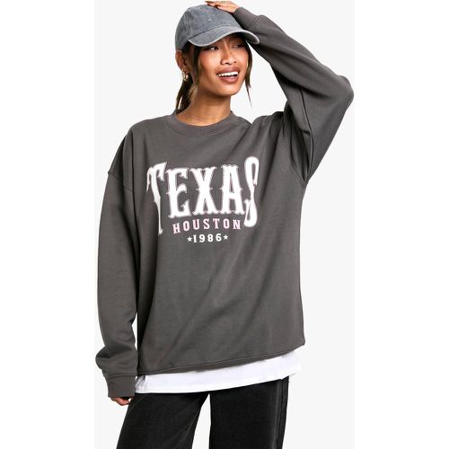 Sudadera Oversize Con Estampado Texas Houston - boohoo - Modalova