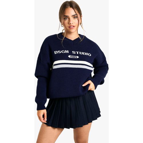 Jersey Petite De Punto Con Escote De Pico Y Estampado Dsgn Studio - boohoo - Modalova