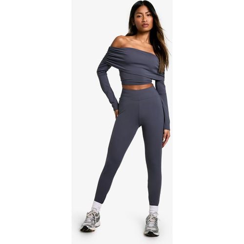 Legging seducenti effetto opaco con fascia in vita - boohoo - Modalova