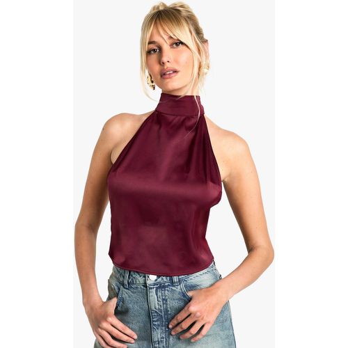 Camisola De Raso Con Escote Halter - boohoo - Modalova