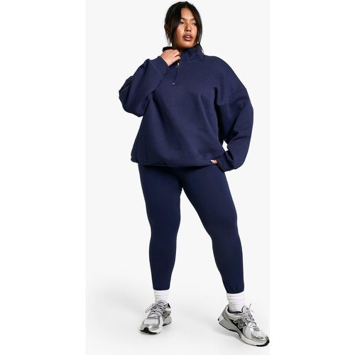 Set felpa Plus Size oversize con zip corta & legging - boohoo - Modalova