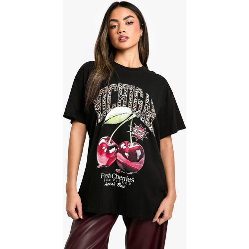 T-shirt oversize leopardata Michigan Cherry - boohoo - Modalova