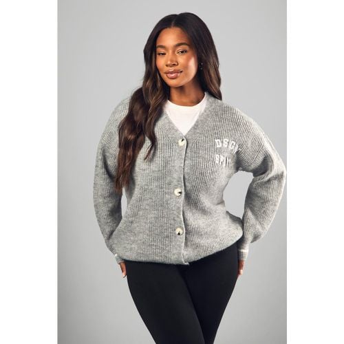 Cardigan Plus Size sportivo in maglia DSGN - boohoo - Modalova