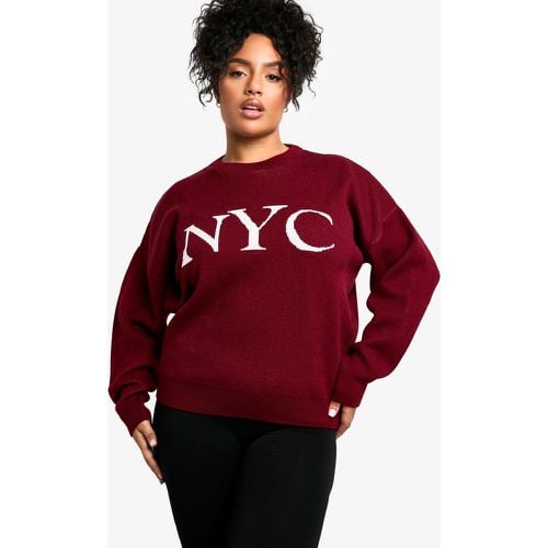 Jersey Plus De Punto Jacquard Con Estampado Nyc - boohoo - Modalova