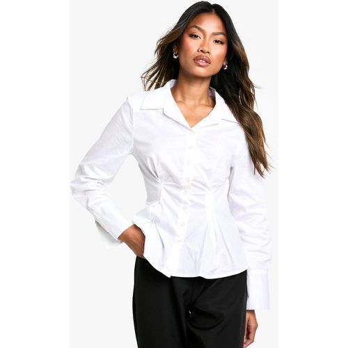 CAMICIA IN COTONE CON VITA A CORSETTO E STRAPPI - boohoo - Modalova