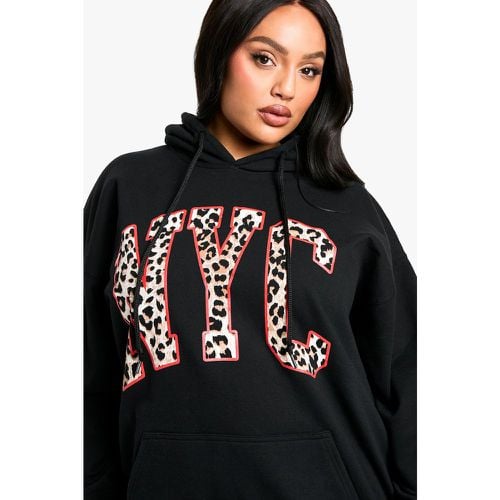 Sudadera Plus Oversize Con Capucha Y Estampado De Leopardo Nyc - boohoo - Modalova