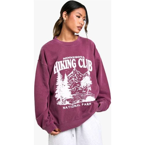 Sudadera Oversize Con Eslogan De Minnesota Hiking Club - boohoo - Modalova