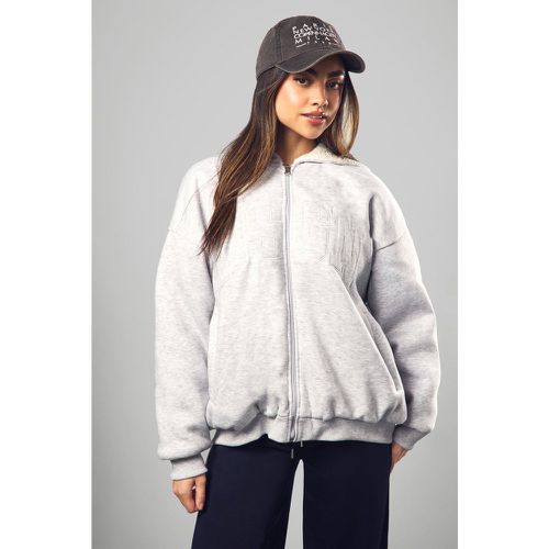 Felpa Dsgn foderata in fleece con zip e cappuccio - boohoo - Modalova